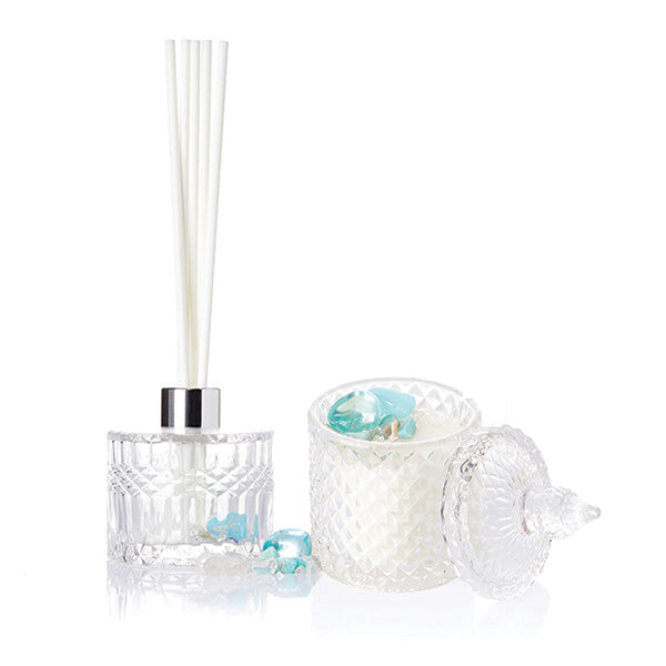 BLUE AURA Crystal Candle & Diffuser - Value Pack
