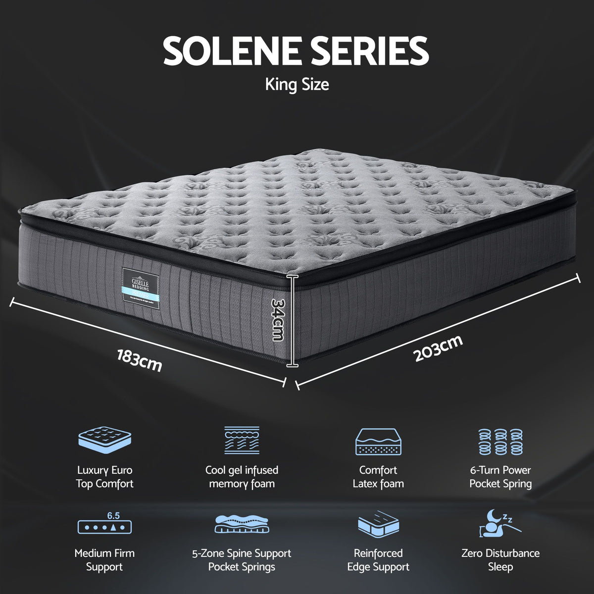 Bed Mattress Giselle 34cm King