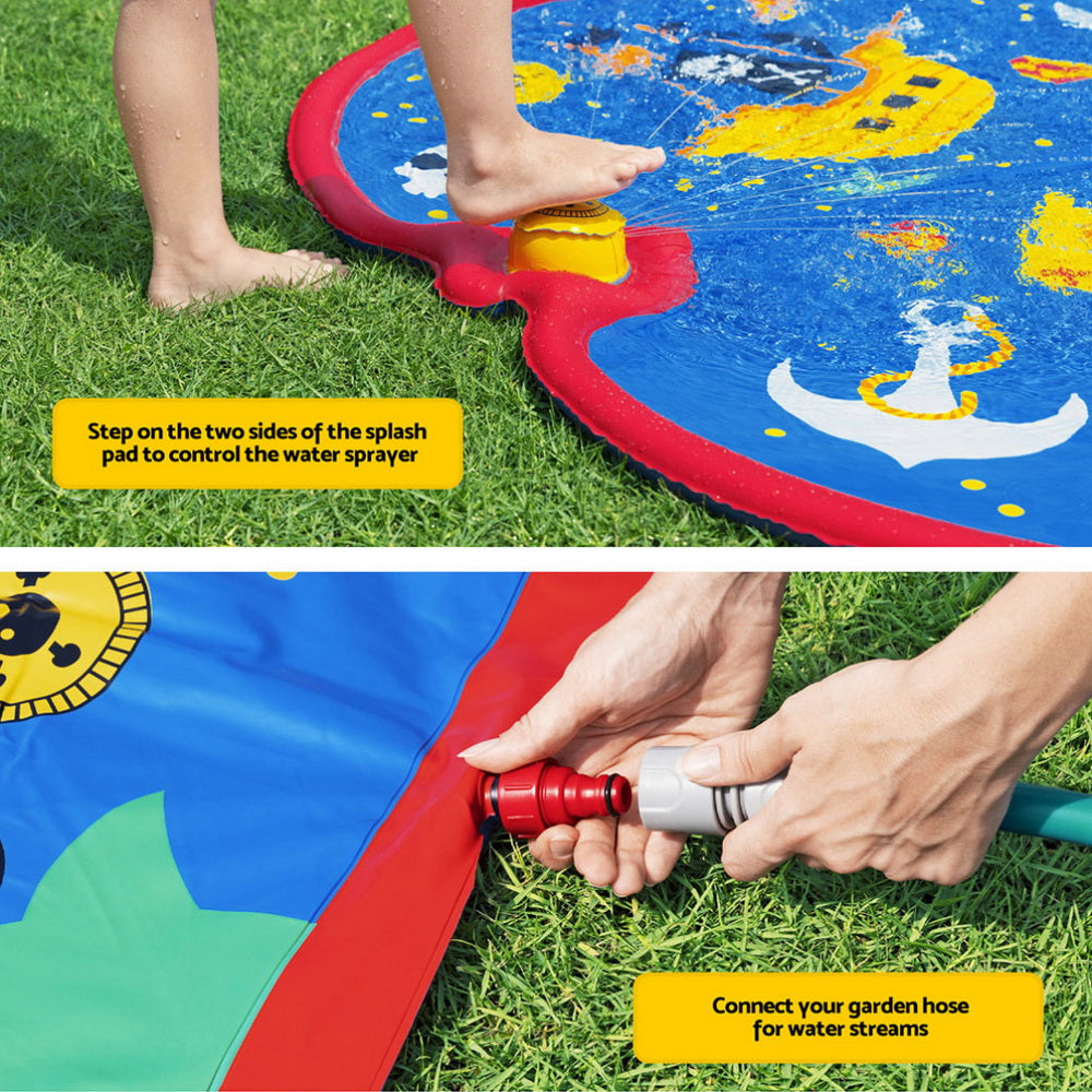 Bestway Kids Splash Pad Pool Sprinkler Spray Play Mat Water Fun Toys 170cm x140cm