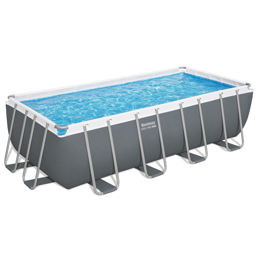 Bestway Swimming Pool Steel Frame Pool Set w/ Filter Pump Ladder Cover 488x244cm