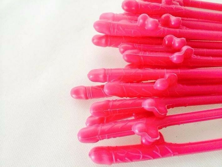 Blow Up Large Inflatable Penis Dick Willy Hens Night Games Fun Party + Straws