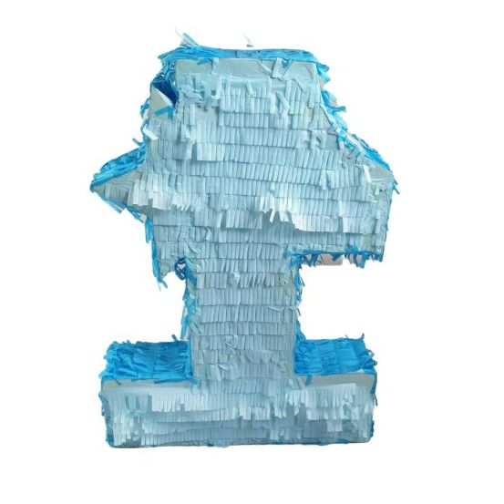 Blue 1st Birthday Pink Kids Boys Party Pinata With Stars