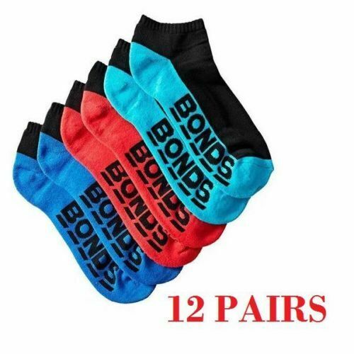 Bonds 12 Pairs Low Cut Mens Socks Sports Running Gym Sock Black White