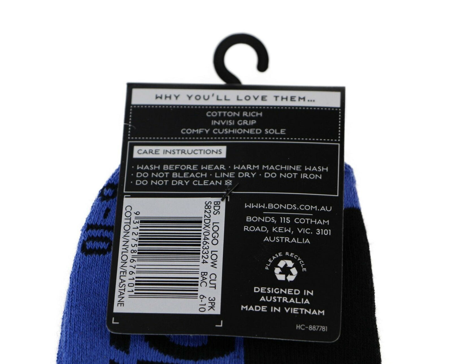 Bonds 12 Pairs Low Cut Mens Socks Sports Running Gym Sock Black White