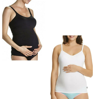Bonds Maternity Support Singlet White Black Pregnancy Bumps 12B-18Dd Rrp $44.95