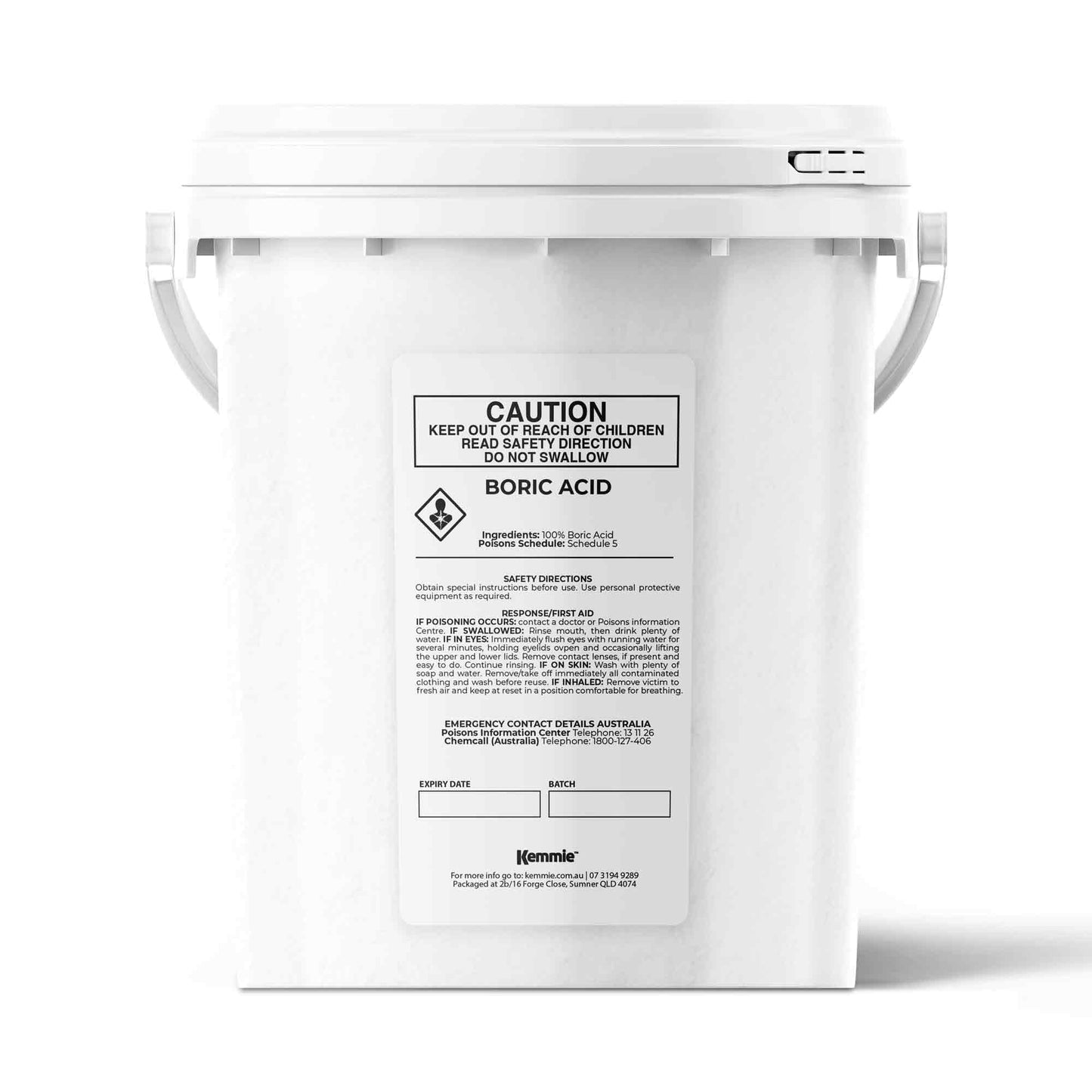 Boric Acid Powder Bucket - High Purity Fully Soluble Granules - Pest Ant Bulk