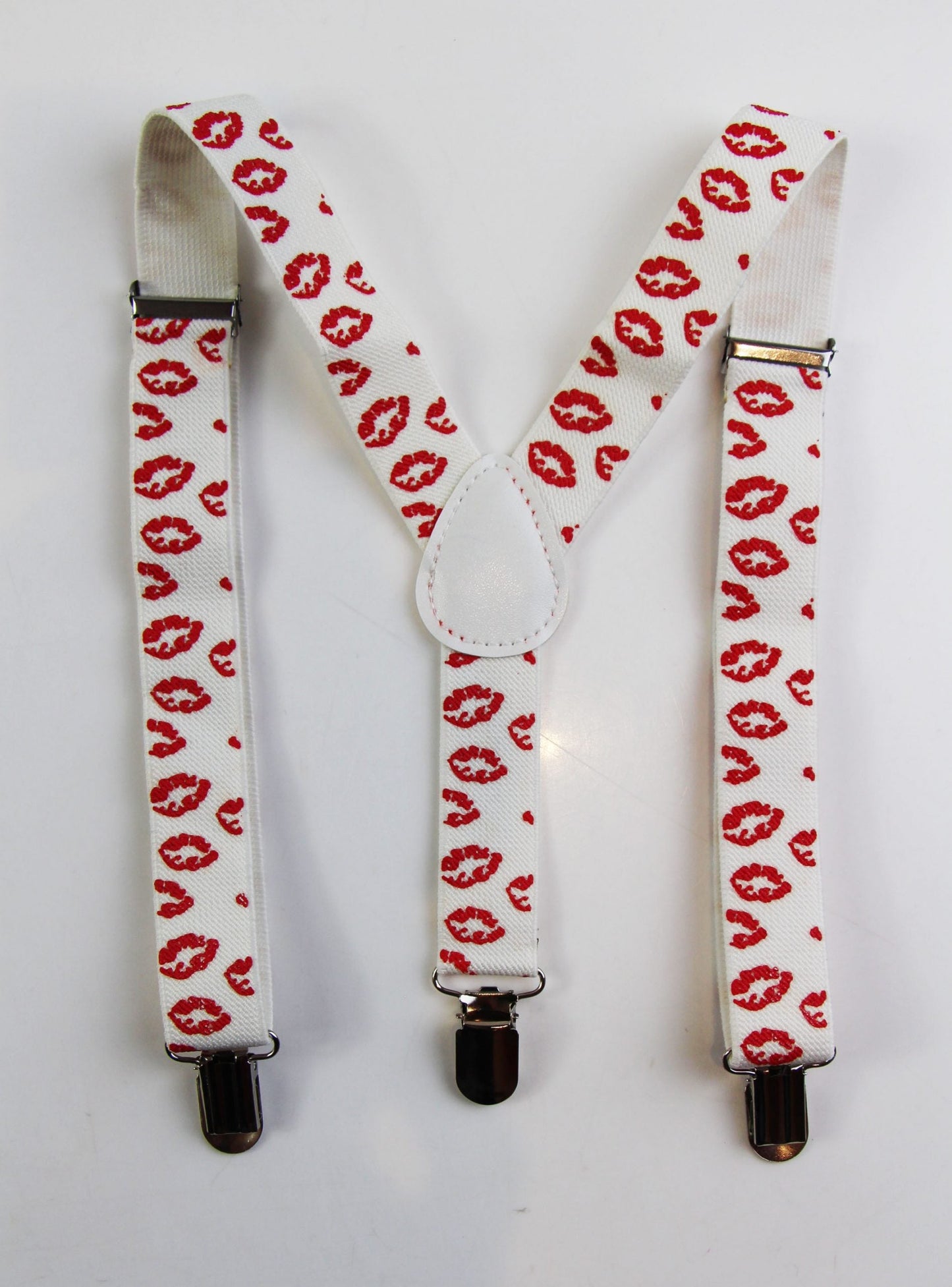 Boys Adjustable Kissing Lips Patterned Suspenders