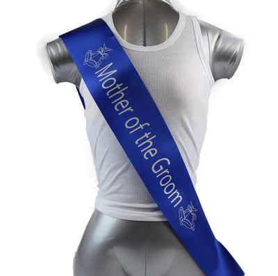 Bridal Hens Night Sash Party Electric Blue/Silver - Mother Of The Groom