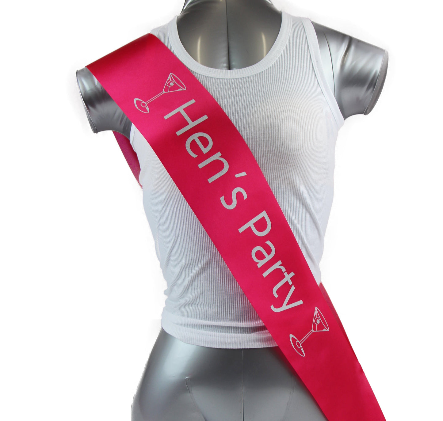 Bridal Hens Night Sash Party Hot Pink/Silver - Hen's Party