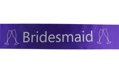 Bridal Hens Night Sash Party Purple/Silver - Bridesmaid