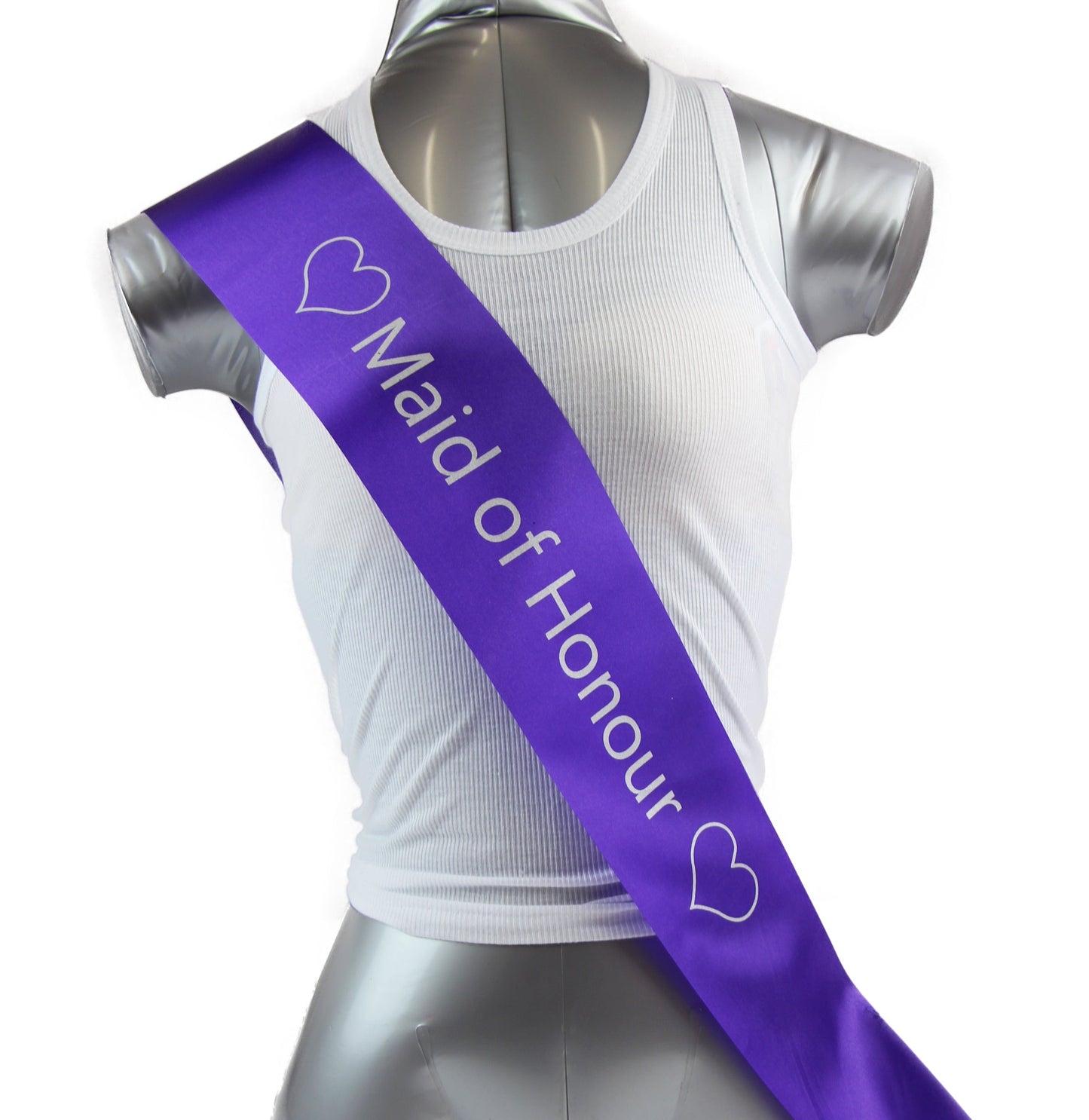 Bridal Hens Night Sash Party Purple/Silver - Maid Of Honour