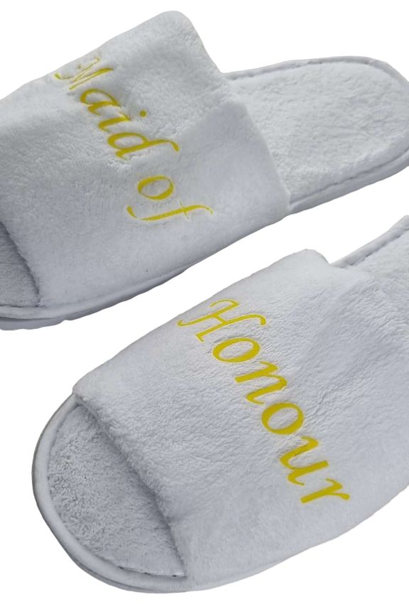 Bridal Slippers Wedding White Bright Yellow Gold - Maid Of Honour