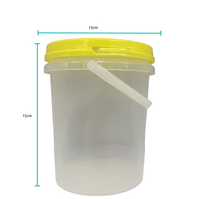 Bulk 10 x 1.2L Empty Honey Bucket with Lid - 1.5Kg Clear Tamper Proof Plastic Tub