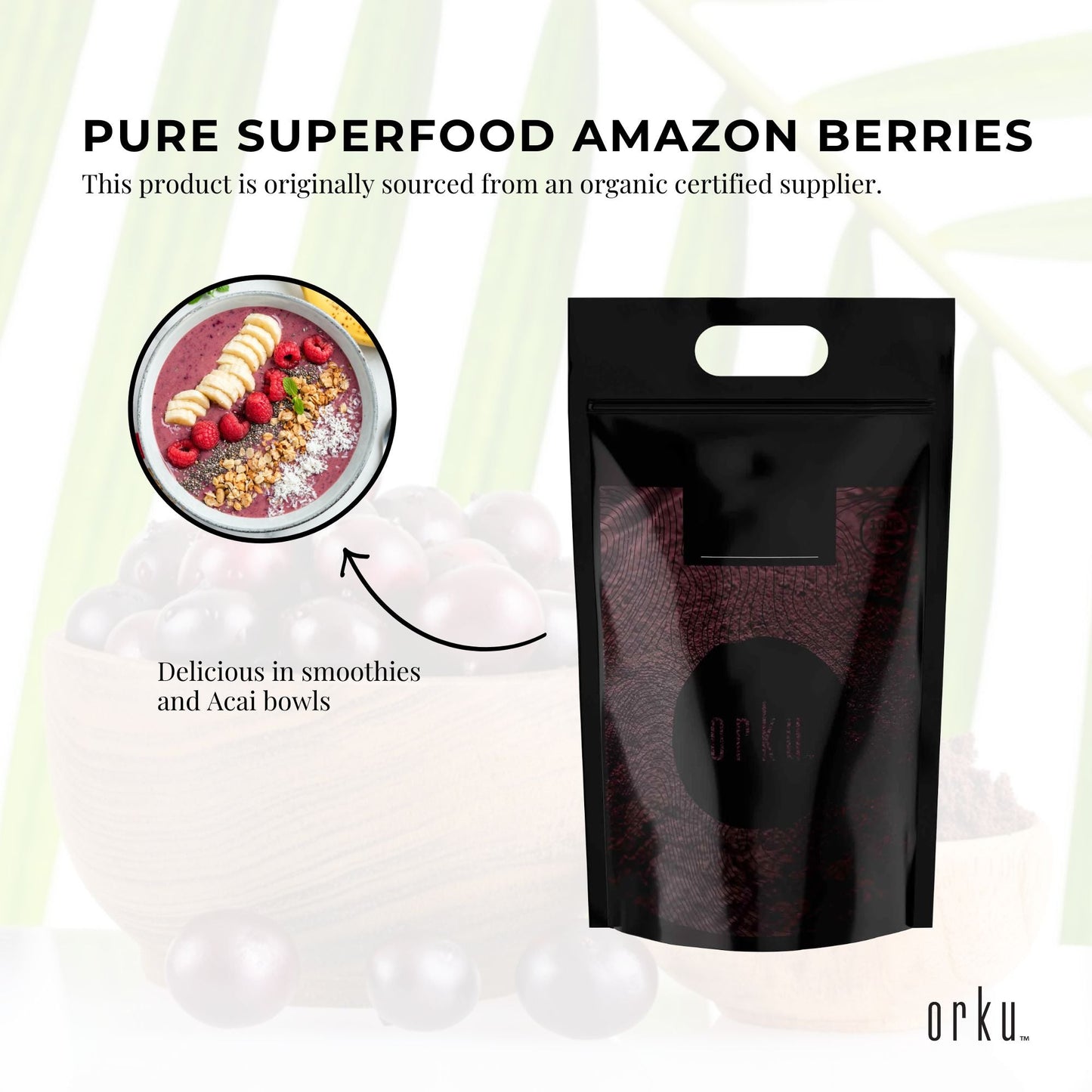 Bulk 20Kg Acai Powder 100% Organic - Superfood Amazon Berries