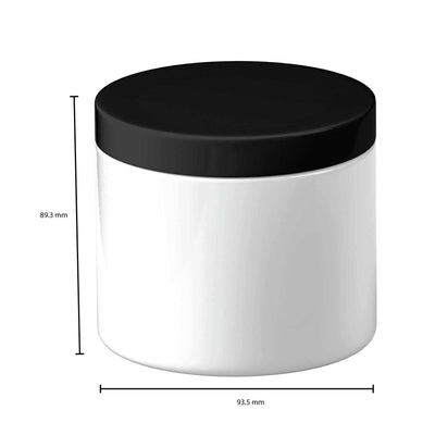 Bulk 216x 500g Plastic Cosmetic Jar + Lids - Empty White Cream Container