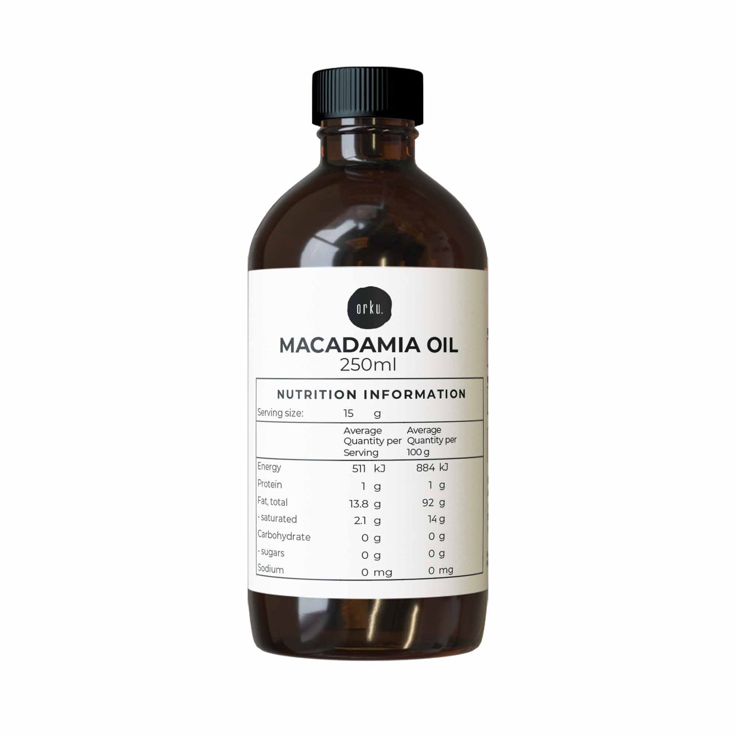 Bulk Orku Macadamia Nut Oil - Natural Cold Pressed Food Grade Pure Cooking Oils