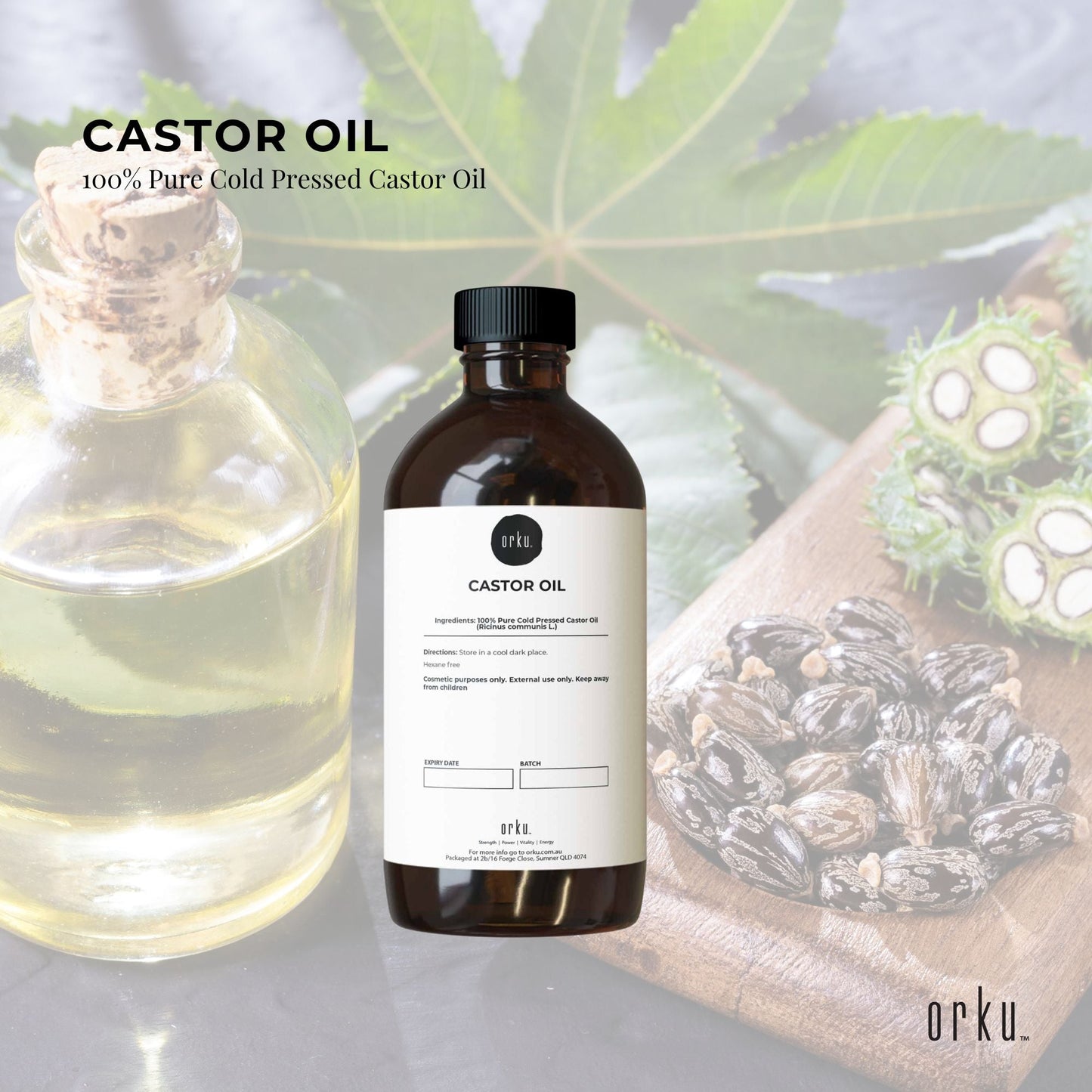 Castor Oil - Hexane Free Cold Pressed Anti Oxidant Skin Hair Care