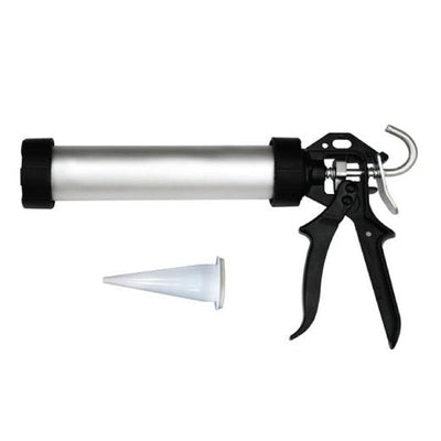 Caulking Silicone Sealant Gun - Aluminium Sausage Sealer with Trigger + Tip