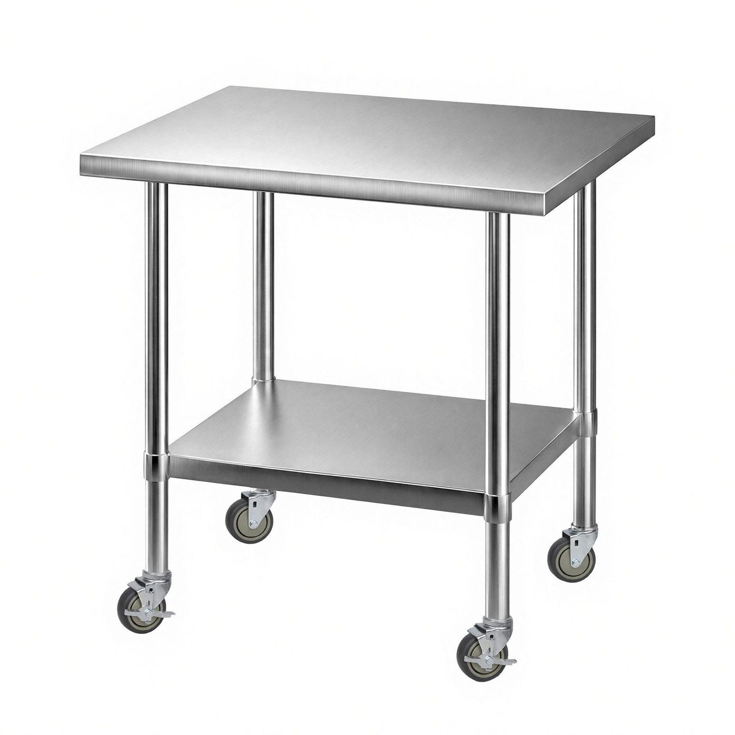 Cefito 914x762mm Stainless Steel Kitchen Bench w/ Splashback Work Table Prep Bench Commercial 430