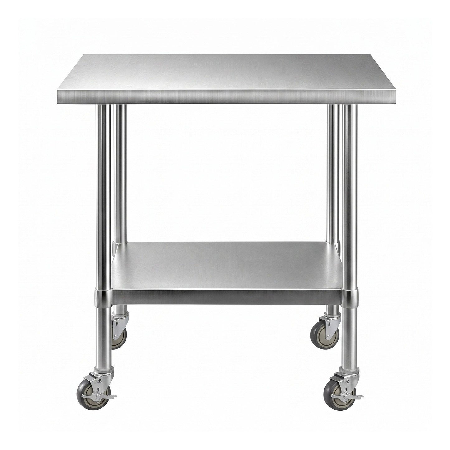 Cefito 914x762mm Stainless Steel Kitchen Bench w/ Splashback Work Table Prep Bench Commercial 430