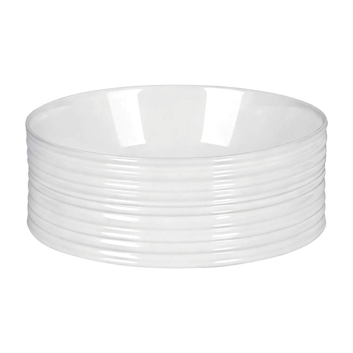 Cefito Bathroom Basin Vanity Sink Vessel Ceramic White Round Countertop 36cm