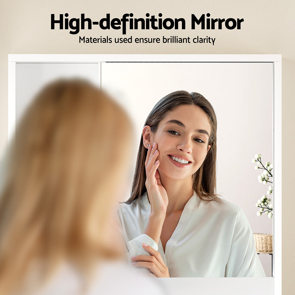 Cefito Bathroom Mirror Cabinet Mirrored Medicine Adjustable Shelf Wall Mounted 560mm White