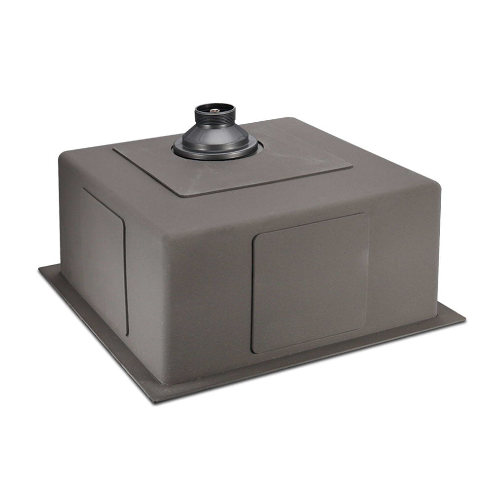 Cefito Kitchen Sink 44X44CM Stainless Steel Basin Single Bowl Black