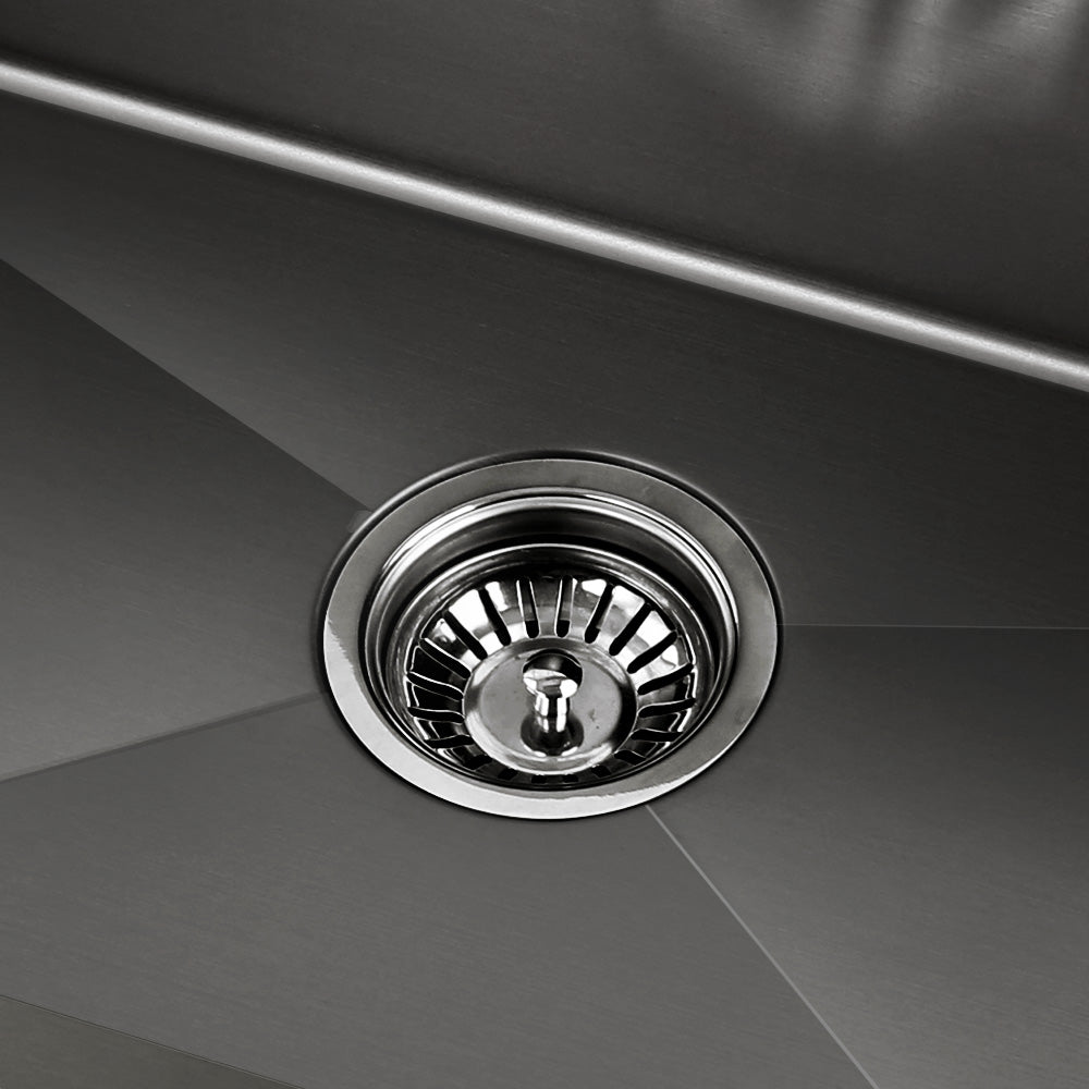 Cefito Kitchen Sink 70X45CM Stainless Steel Basin Single Bowl Black