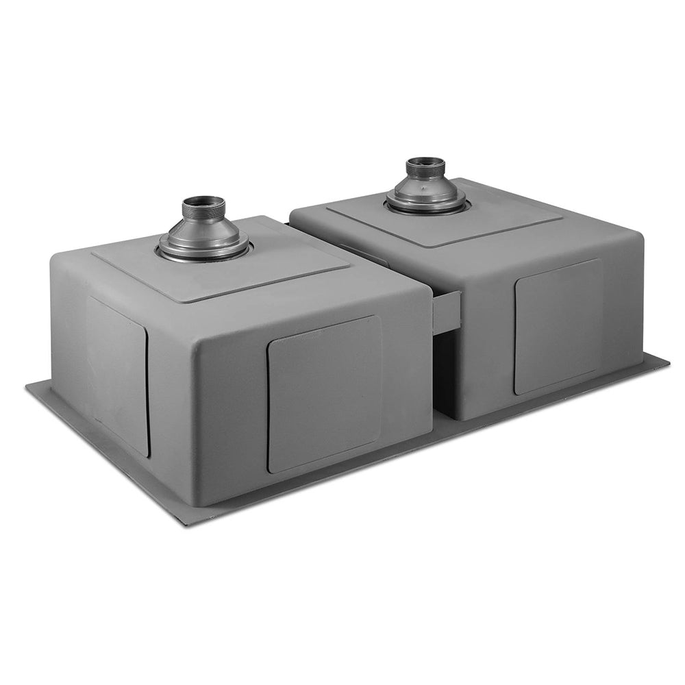 Cefito Kitchen Sink 77X45CM Stainless Steel Basin Double Bowl Black