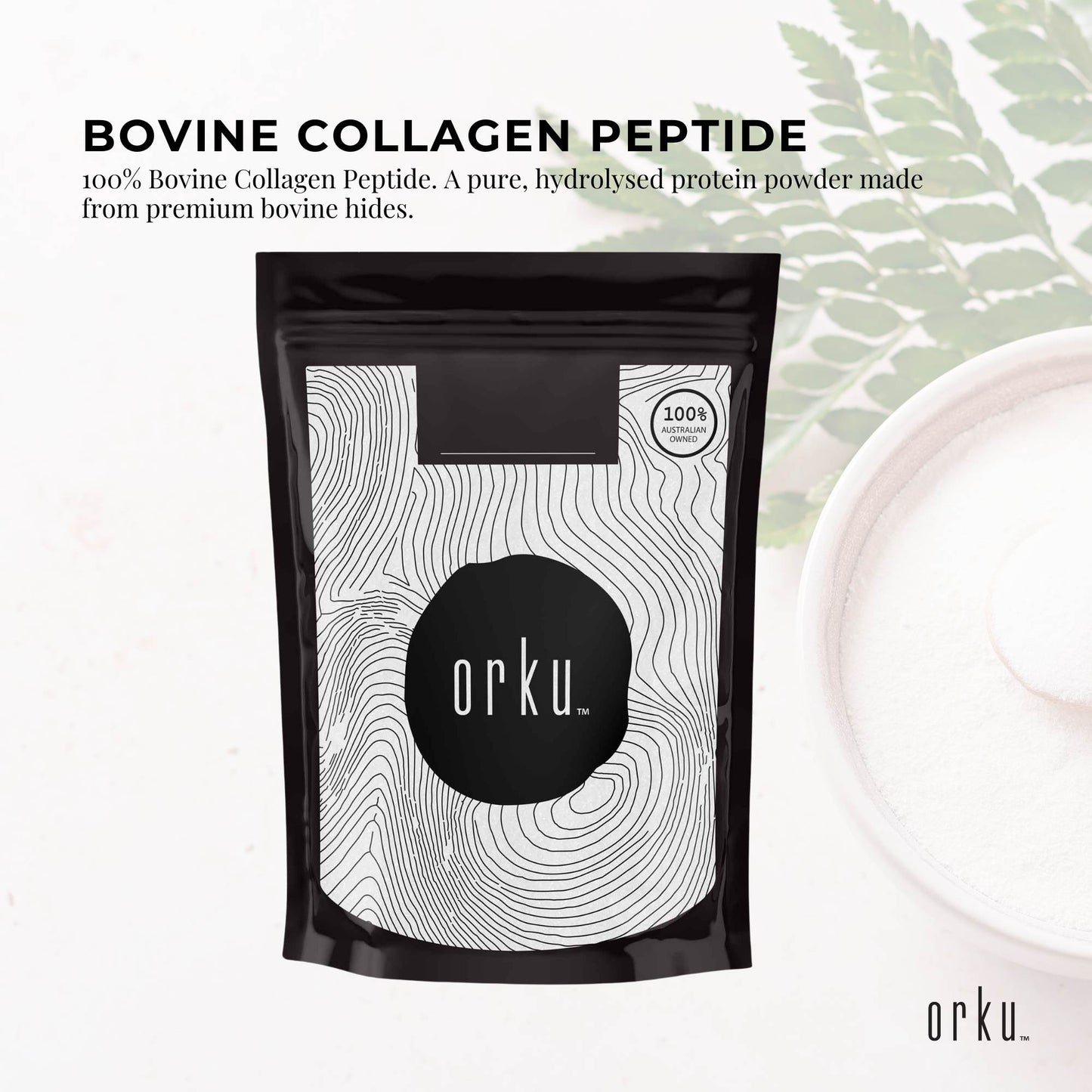 Collagen Powder - Bovine Hydrolysate Protein Peptide Supplement Unflavoured