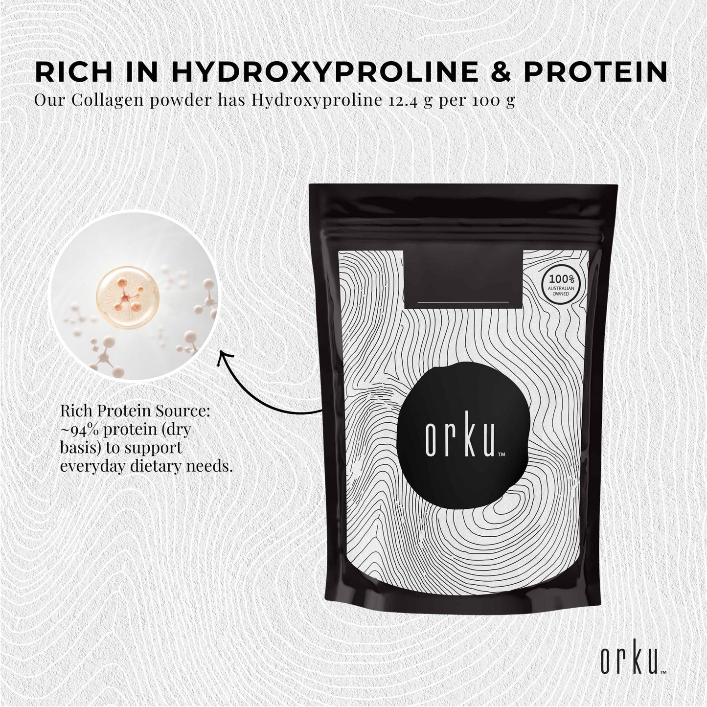 Collagen Powder - Bovine Hydrolysate Protein Peptide Supplement Unflavoured