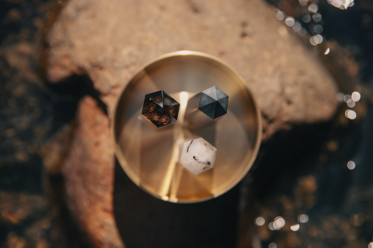 Concentration + Grounding Crystal Trio - Smoky Quartz, Tourmaline Quartz + Hematite