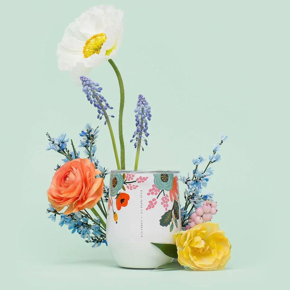 Corkcicle Stemless - 340ml Rifle Paper - Garden Party Cream