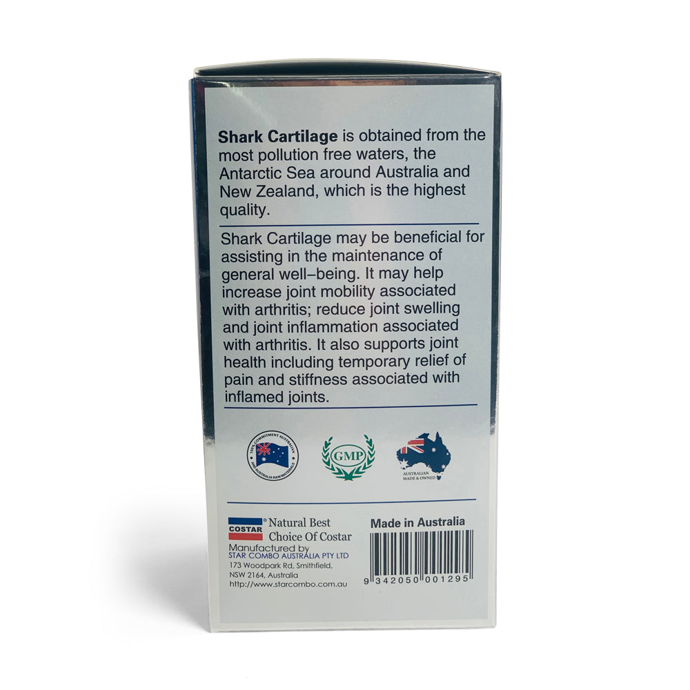 Costar Shark Cartilage 750mg 365 Capsules - Joint Support Supplement