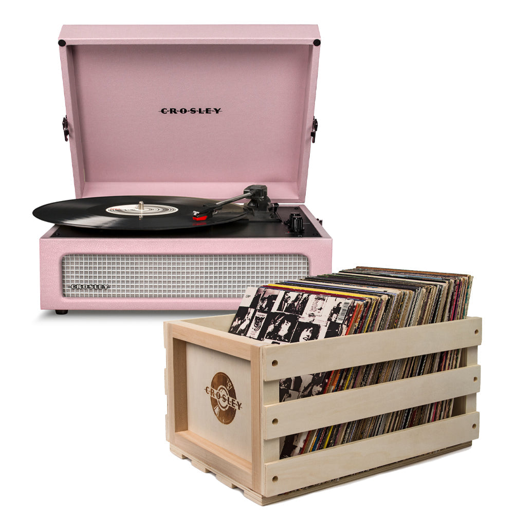 Crosley Voyager Amethyst - Bluetooth Portable Turntable & Record Storage Crate