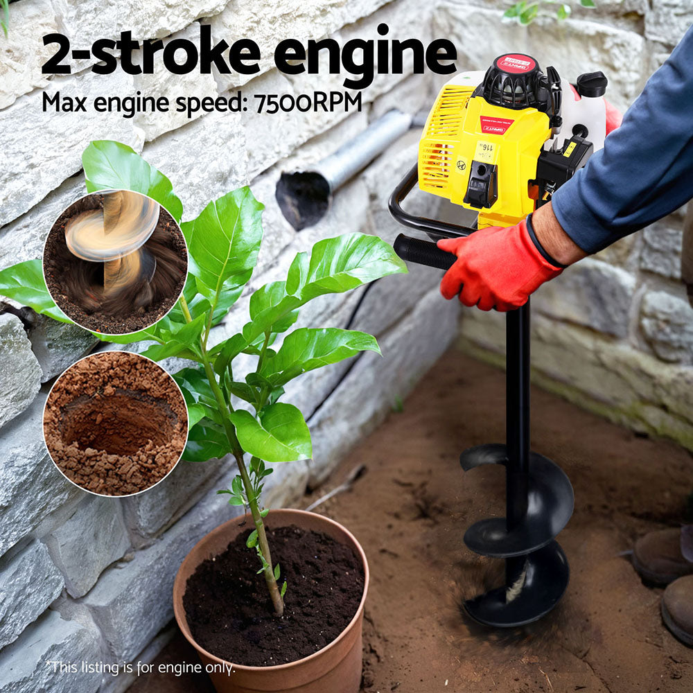 Giantz Post Hole Digger Motor Only Petrol Engine Yellow