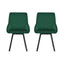 Artiss Dining Chairs Set Of 2 Velvet Upholstered Green Cafe Kirtchen Chairs
