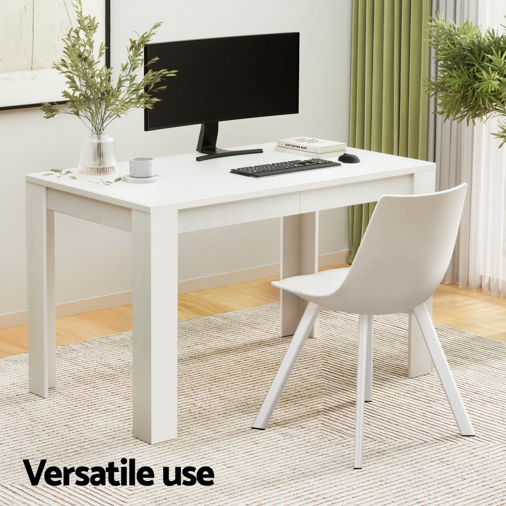 1 Artiss Dining Table and 4 Chairs Set Rectangle White