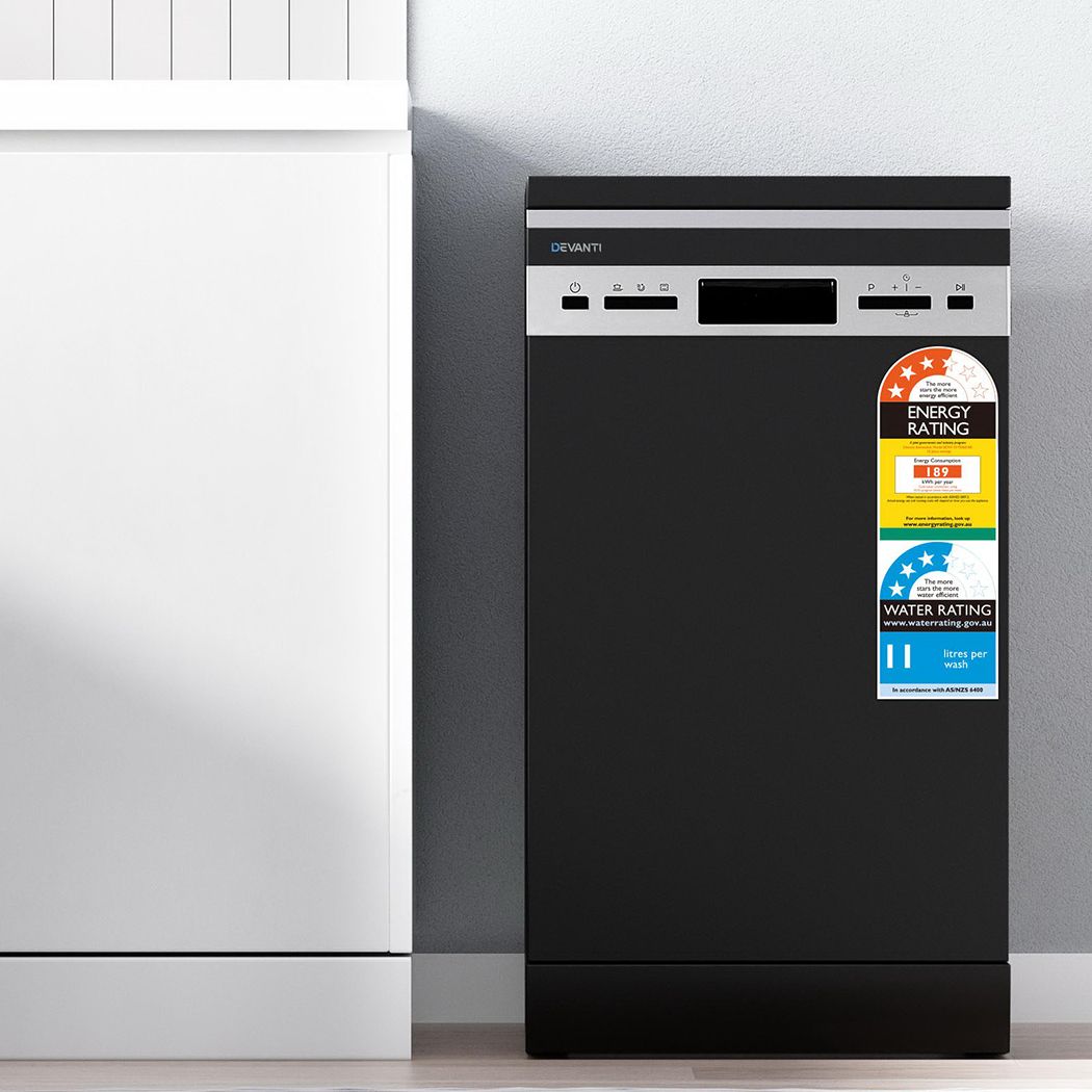 Devanti 10 Place Settings Freestanding Dishwasher Black