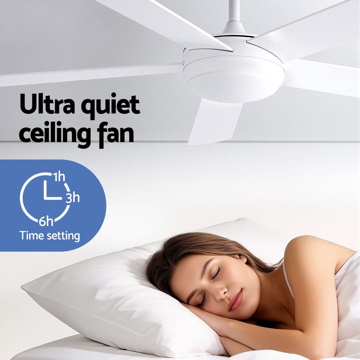 Devanti 52'' Ceiling Fan 5 Blades DC Motor w/Light w/Remote White