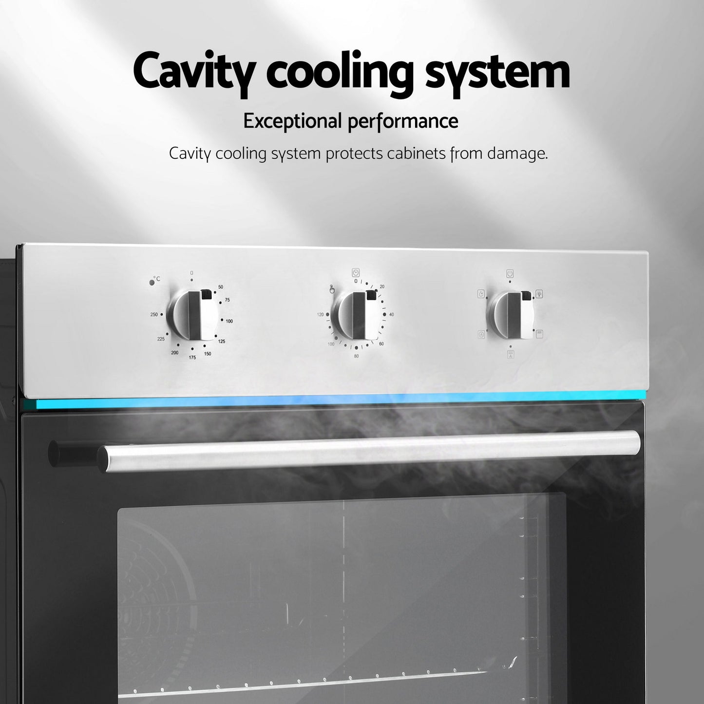 Devanti 60cm Electric Built In Wall Oven Stainless Steel 70L Silver