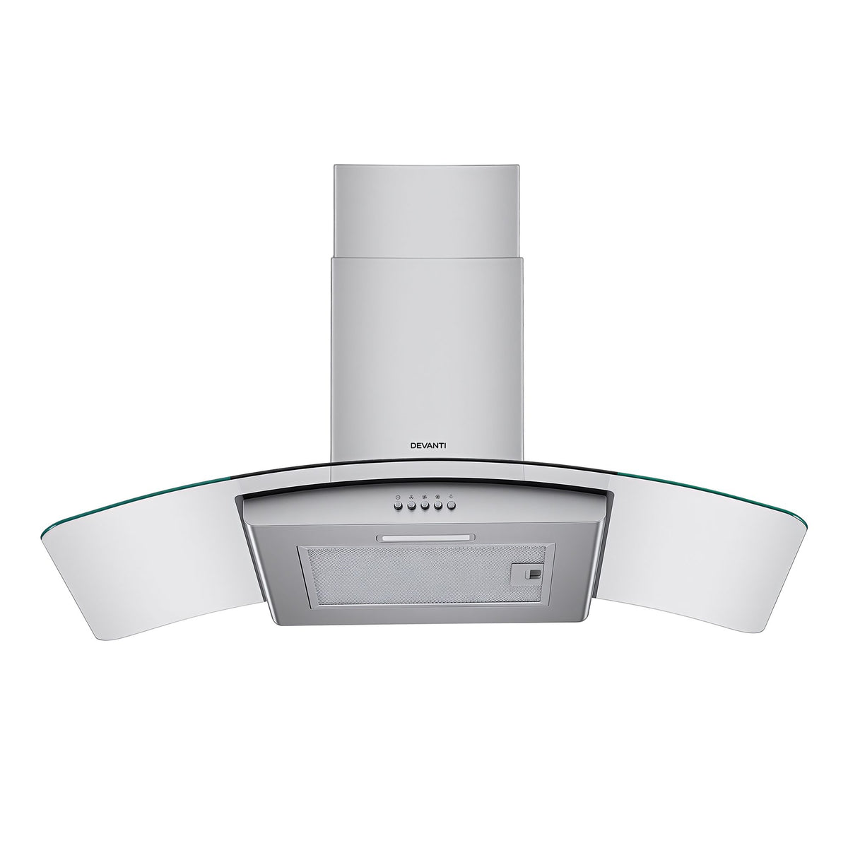 Devanti 90cm Range Hood Curved Glass Canopy Rangehood Kitchen Exhaust Fan