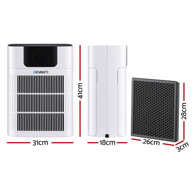 Devanti Pet Air Purifier H12 HEPA Filter Cleaner Replacement Filter White