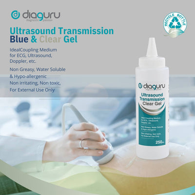 Diaguru 5x 250ml Conductive Transmission Gel - Water-Based External Clear Gel