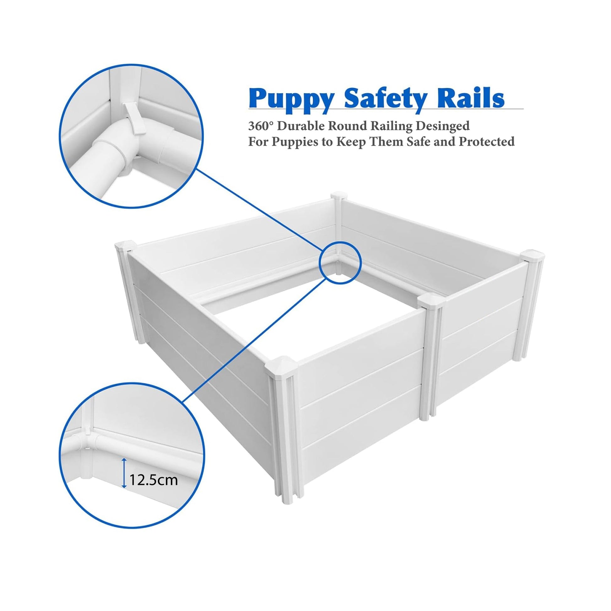 Dog Whelping Box 0.95m x 0.95m x 0.48m - Puppy Birthing PVC Pen