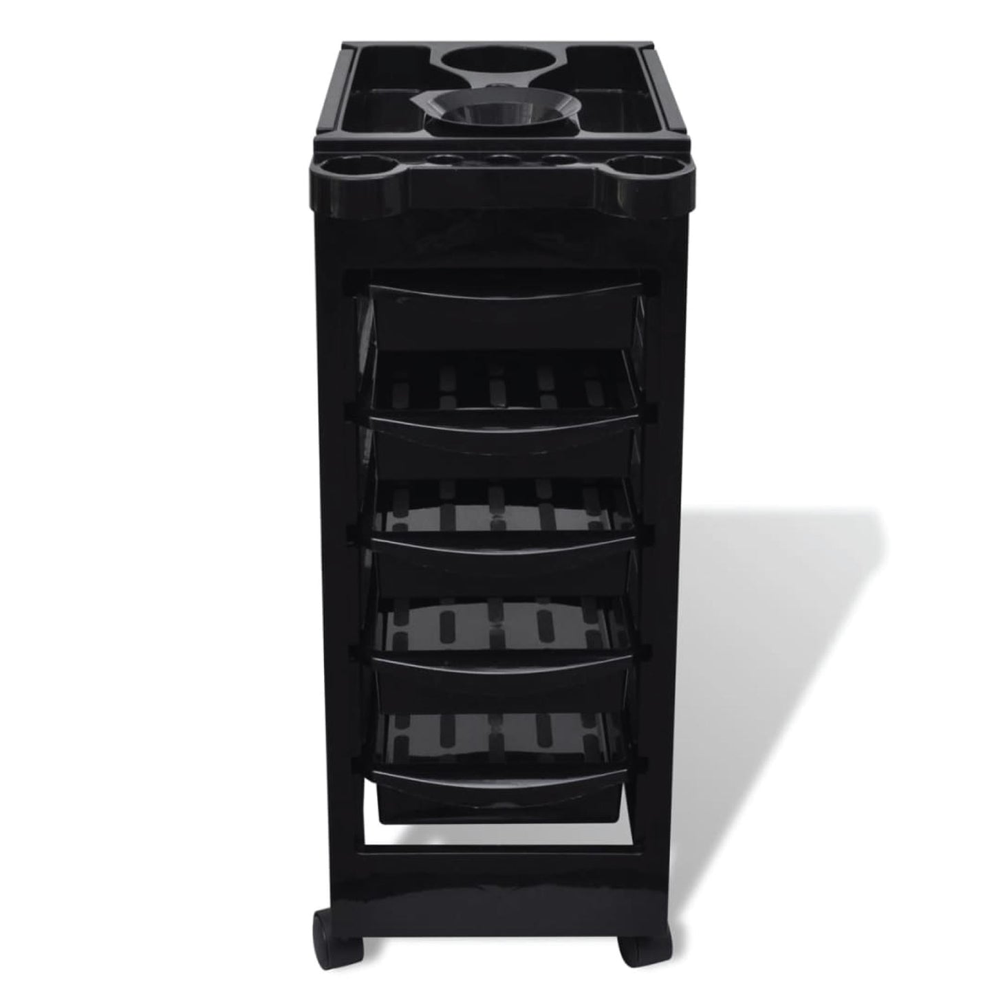 Ellie & Ruby 6 Tier Hairdressing Trolley Black 82x49x32cm Salon Rolling Cart