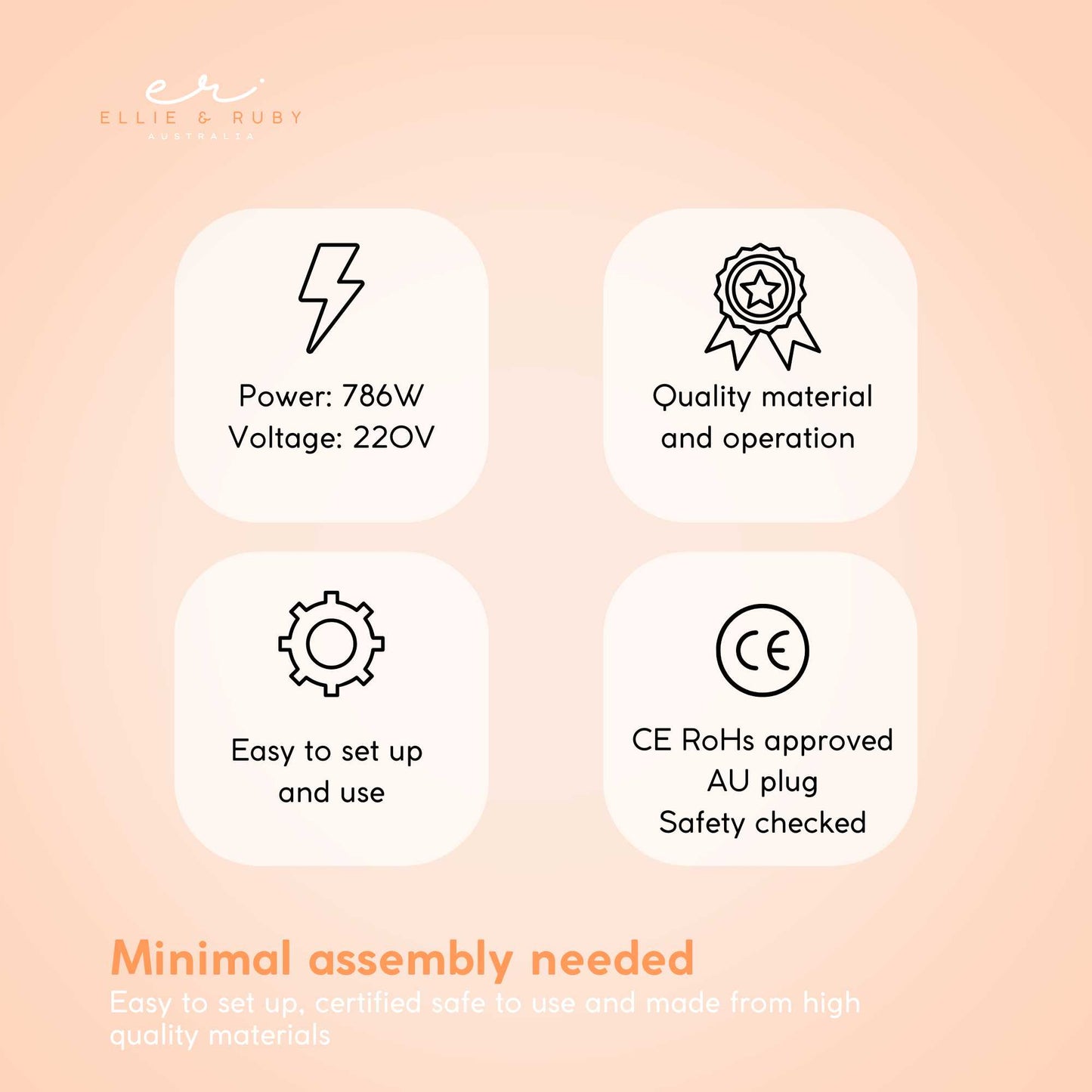 Ellie & Ruby Facial Steamer Professional Ozone Face Sauna Deep Skin Cleansing