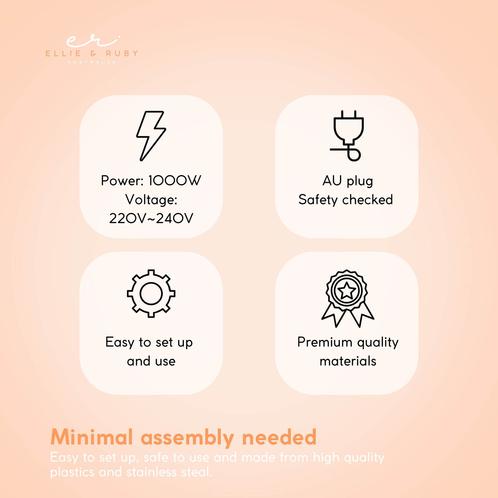 Ellie & Ruby Free Standing Hair Dryer Hood Bonnet Adjustable Salon Hairdryer