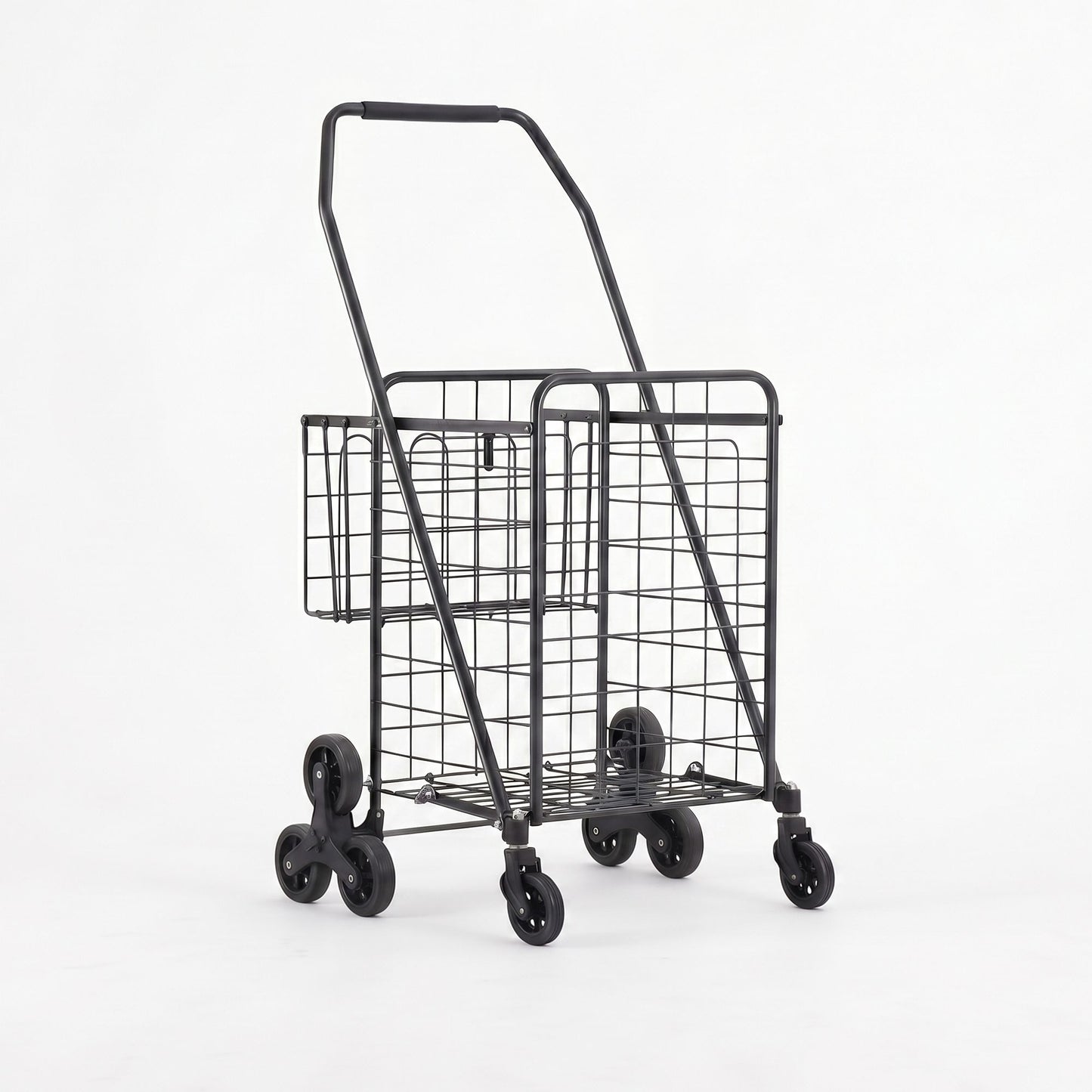 Emajin Shopping Trolley Cart Folding Aluminium Utility Cart Black