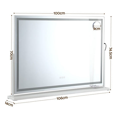 Embellir 100x70cm Makeup Mirror 360 degree Rotatable Vanity Mirror 10x magnifing